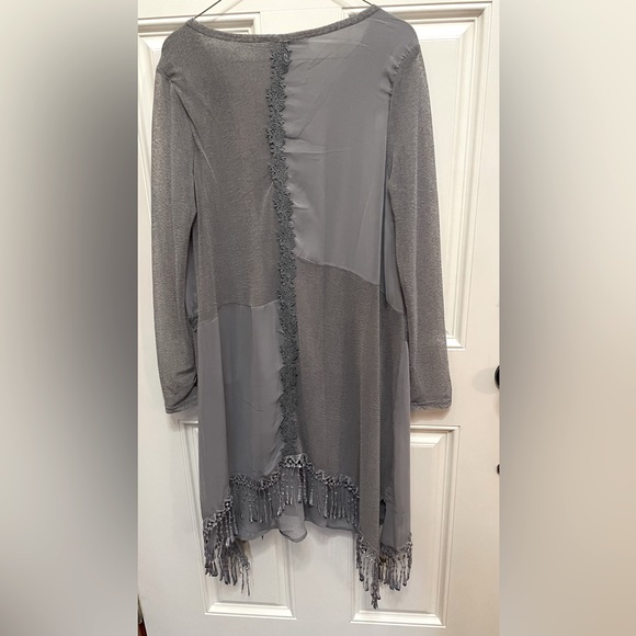 Pretty Angel Size Large grey two toned silk and polyester combo. Dress. NWT - Picture 5 of 16